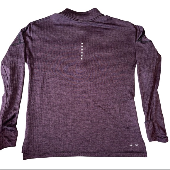 Women’s Nike Pro Dri-fit 1/4 Zip Pullover Long Sleeve Running Shirt Plum Wine Sm - Picture 2 of 9